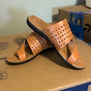 Array Tan Studded Slide Sandals